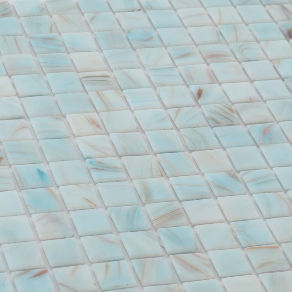 Pastel Blue 12 x 12 Glossy Glass Mosaic Tile