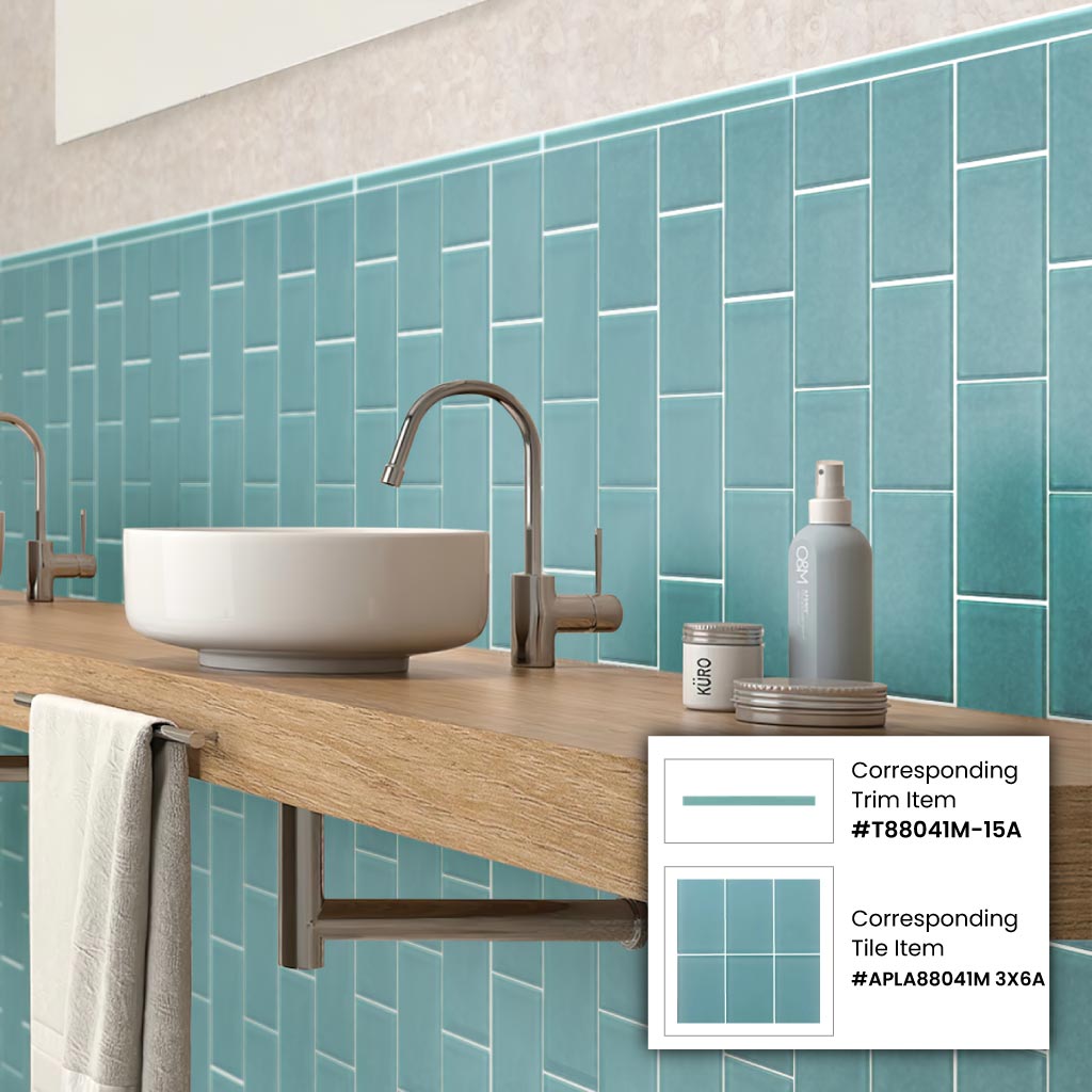 Sky Blue 3 x 6 Matte Glass Subway Tile