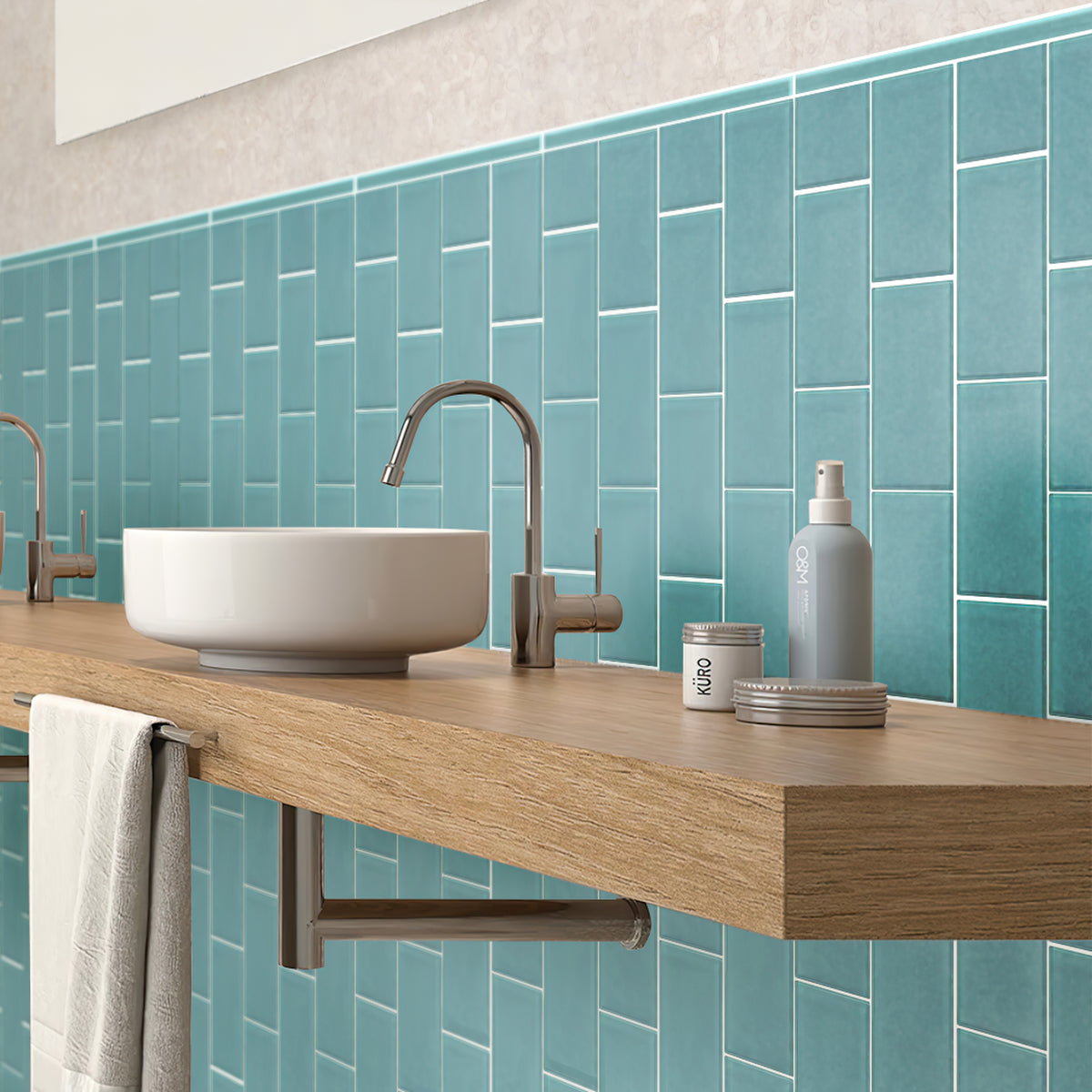 Sky Blue 3 x 6 Matte Glass Subway Tile