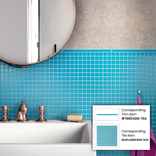 Sapphire Blue 0.5 x 12 Matte Glass Pencil Trim - Sample