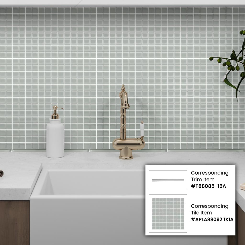 Gray 12 x 12 Matte Glass Mosaic Tile