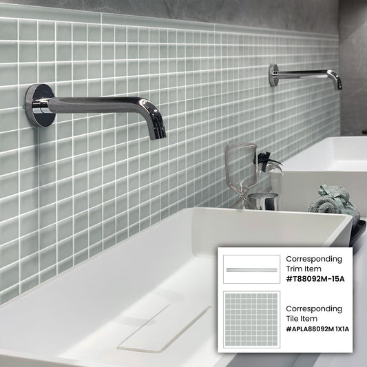 Gray 0.5 x 12 Matte Glass Pencil Trim - Sample