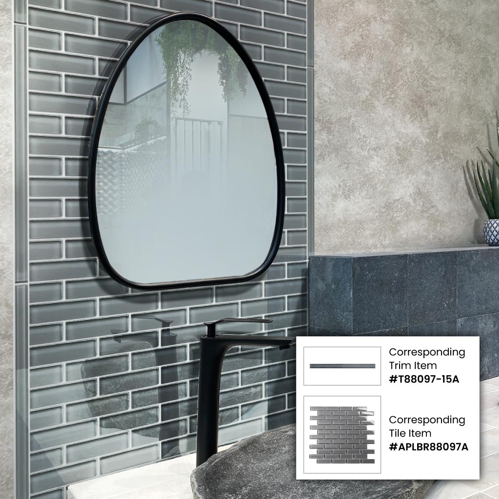 Coin Gray 12 x 12 Glossy Glass Mosaic Tile