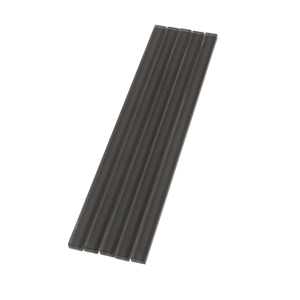 Ash Gray 0.5 x 12 Glossy Glass Pencil Trim