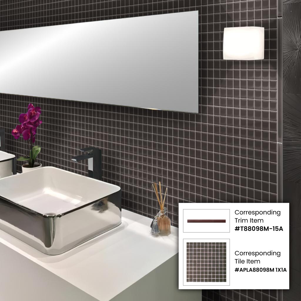 Ash Gray 12 x 12 Matte Glass Mosaic Tile - Sample