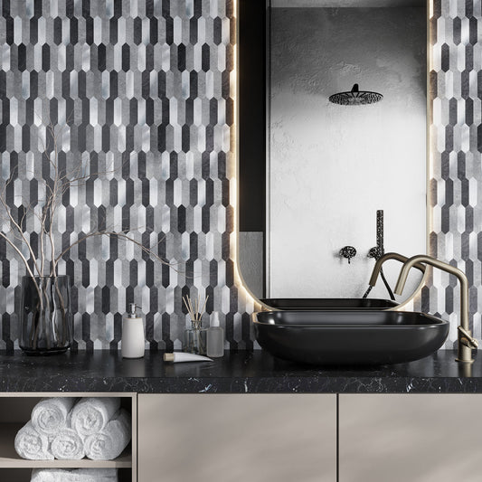 Gray 12 x 12 Honed PVC Peel and Stick Tile - Sample