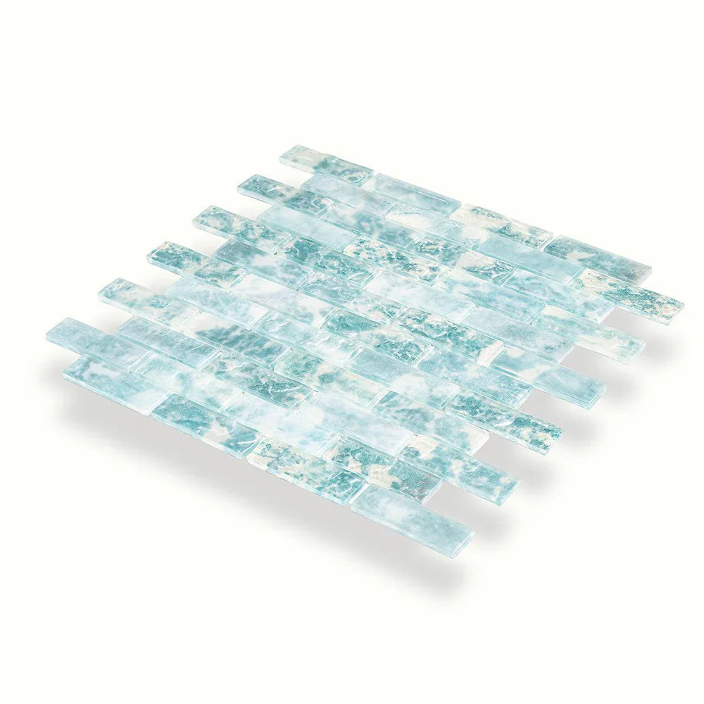 Aqua 12 x 12 Matte Glass Mosaic Tile