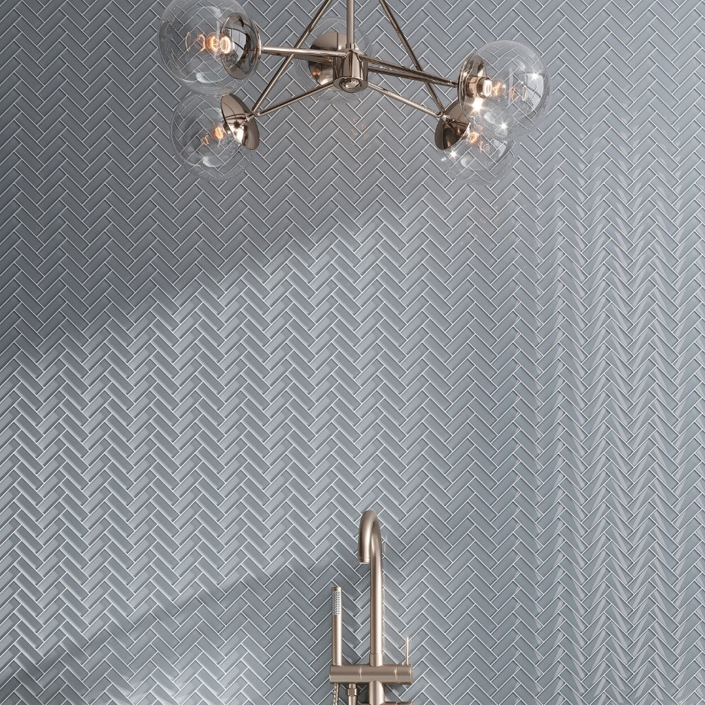 Gray 11 x 13 Glossy Glass Mosaic Tile