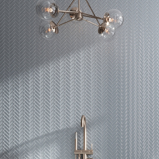 Gray 11 x 13 Glossy Glass Mosaic Tile