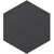 Metal Black 8 x 9 Matte Porcelain Hexagon Tile