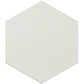 Chiffon White 8 x 9 Matte Porcelain Hexagon Tile