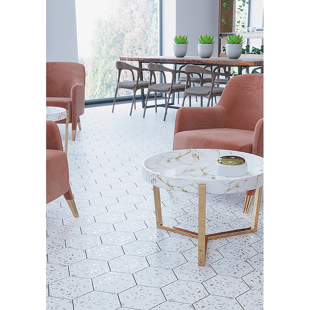 White 8 x 9 Matte Porcelain Hexagon Tile