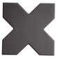 Graphite Black 7" and 5" Matte Porcelain Star and Cross Tile - Sample