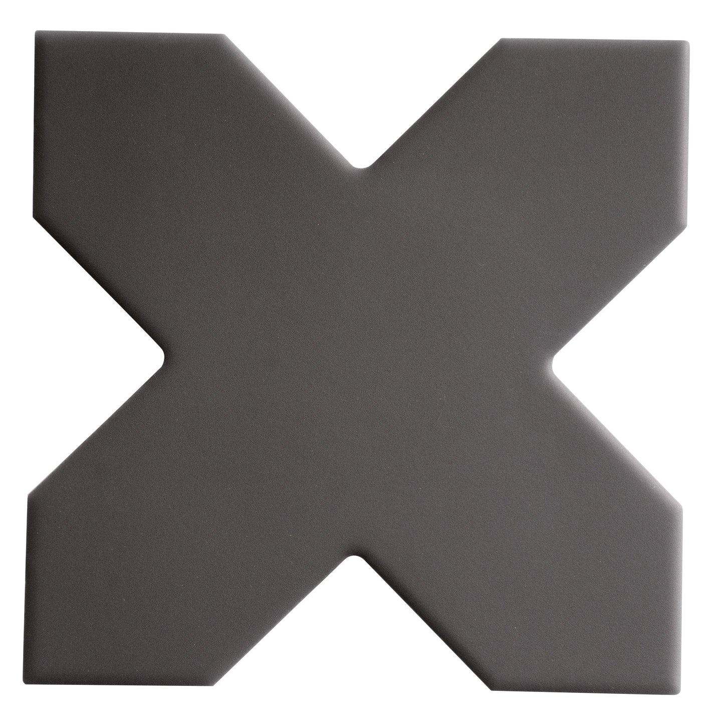Terracota 7" and  Graphite Black 5" Matte Porcelain Star and Cross Tile - Sample