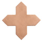 Pure White 7" and  Terracota 5" Matte Porcelain Star and Cross Tile - Sample