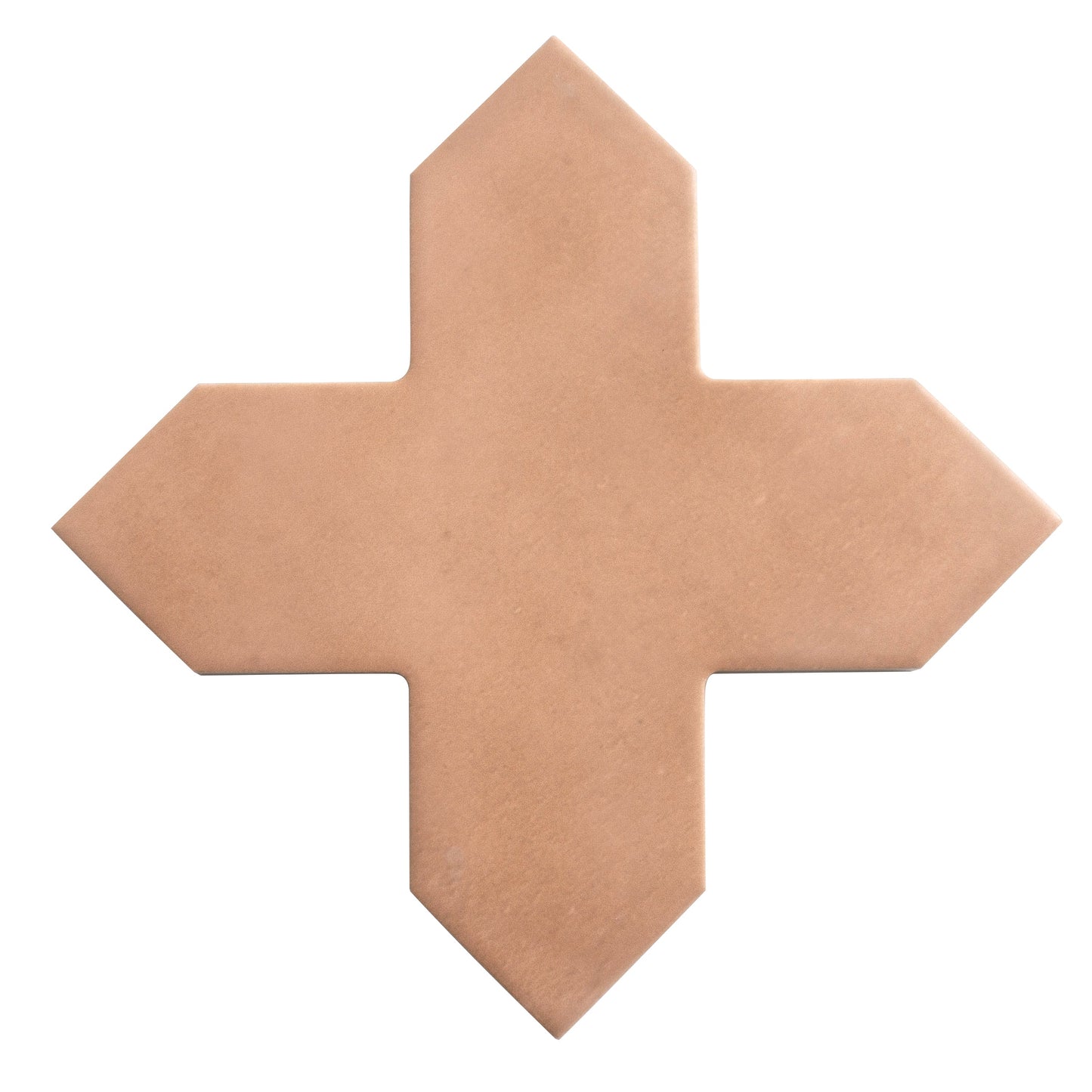 Pure White 7" and  Terracota 5" Matte Porcelain Star and Cross Tile - Sample