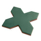 Pure White 7" and  Sage Green 5" Matte Porcelain Star and Cross Tile - Sample