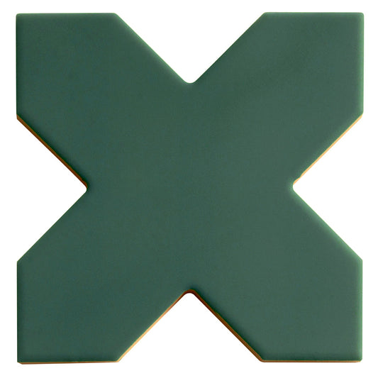 Sage Green 5 x 5 Matte Porcelain Cross Tile - Sample