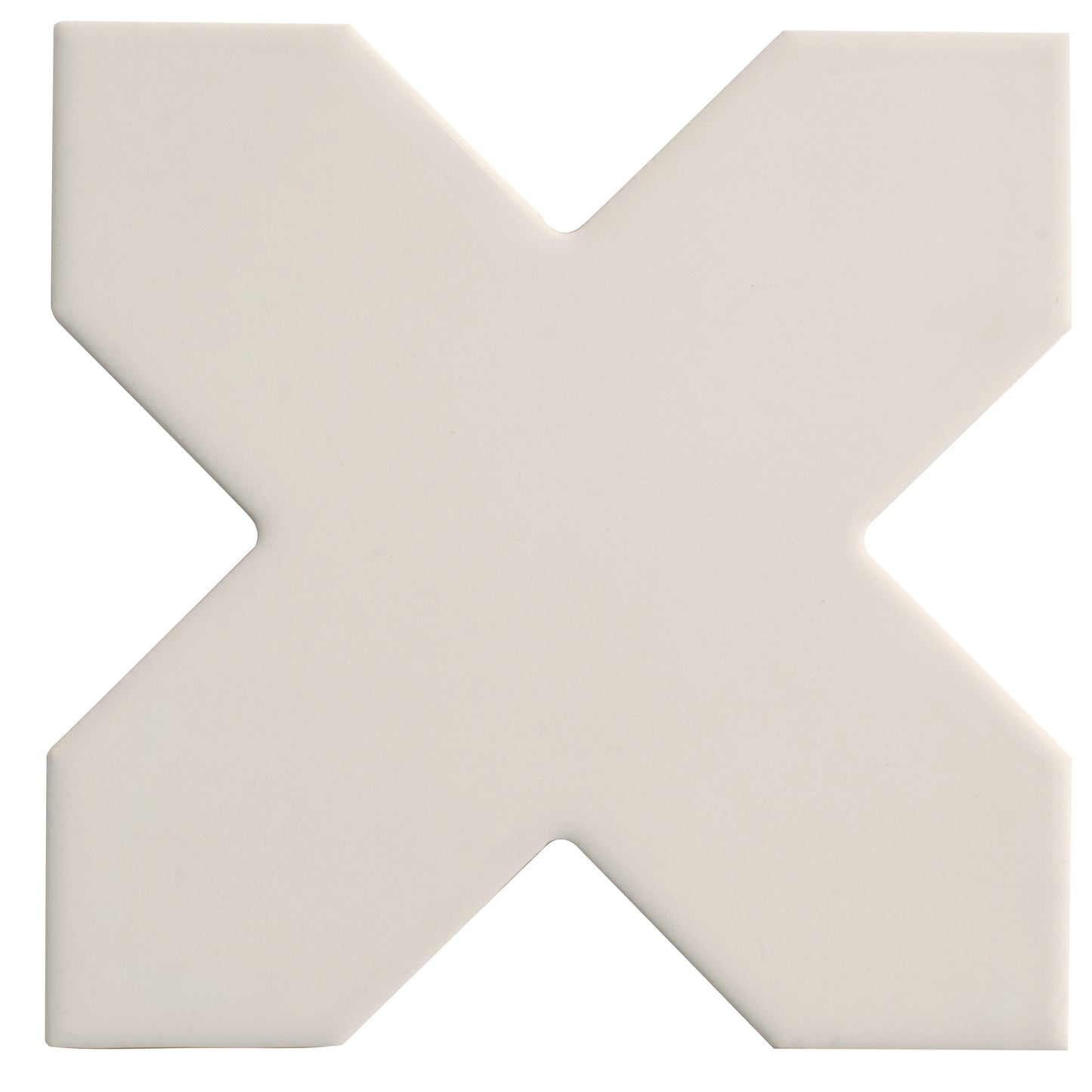 Light Gray 7" and  5" Matte Porcelain Star and Cross Tile