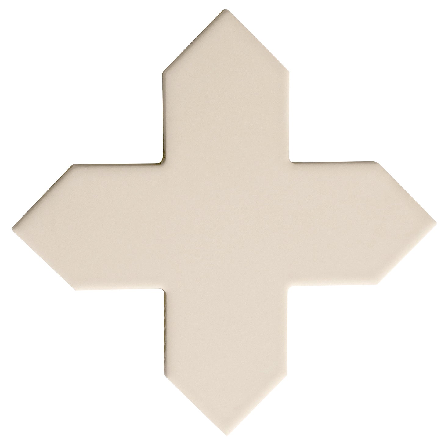 Sage Green 7" and Ecru Taupe 5" Matte Porcelain Star and Cross Tile - Sample