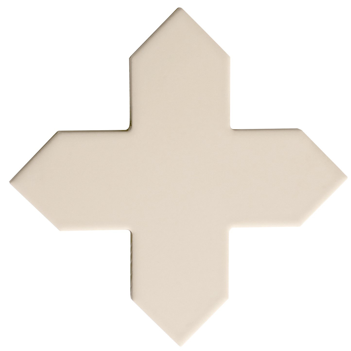 Sage Green 7" and Ecru Taupe 5" Matte Porcelain Star and Cross Tile