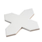 Sage Green 7" and  Pure White 5" Matte Porcelain Star and Cross Tile - Sample