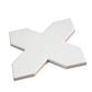 Ecru Taupe 7" and  Pure White 5" Matte Porcelain Star and Cross Tile - Sample