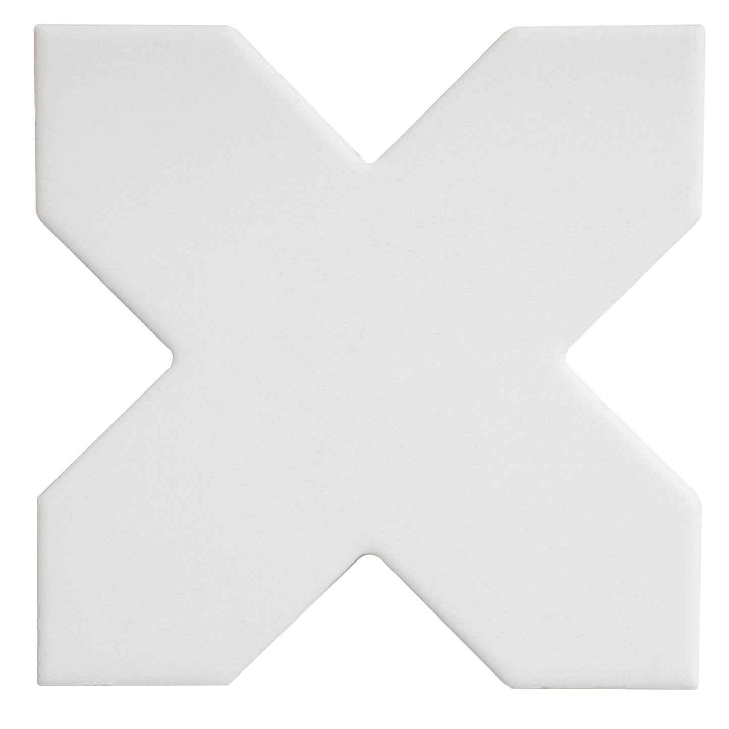 Sage Green 7" and  Pure White 5" Matte Porcelain Star and Cross Tile - Sample