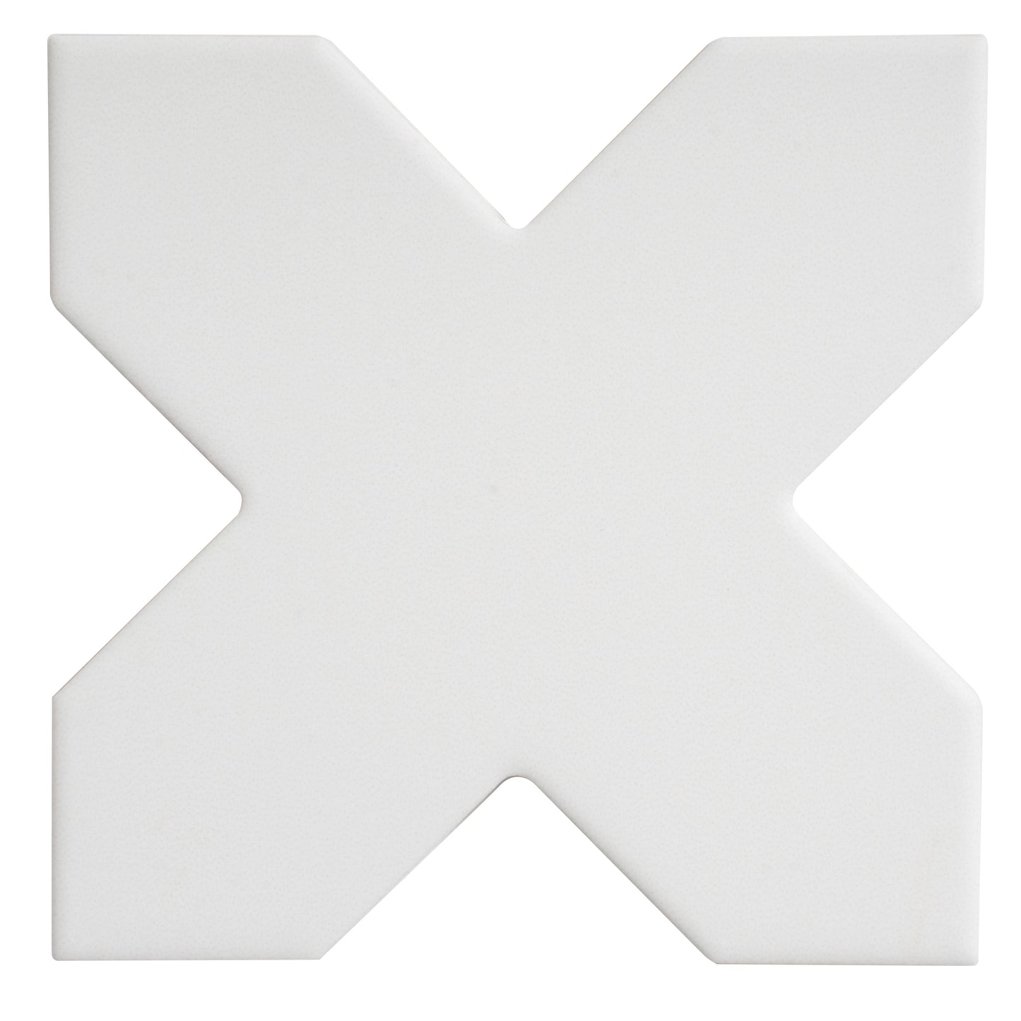 Ecru Taupe 7" and  Pure White 5" Matte Porcelain Star and Cross Tile