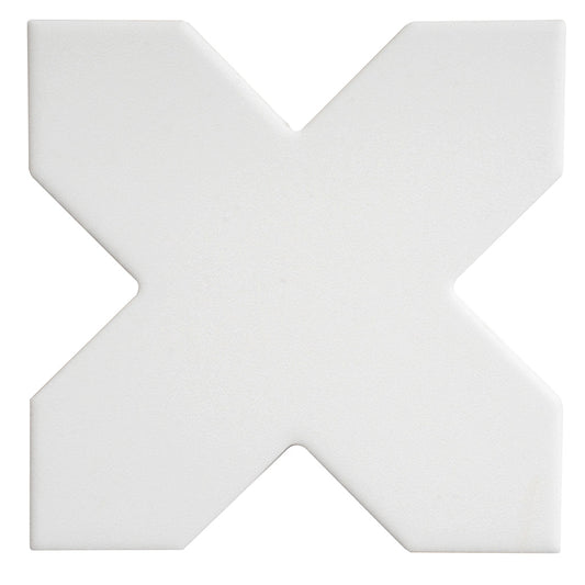 Pure White 5 x 5 Matte Porcelain Cross Tile - Sample