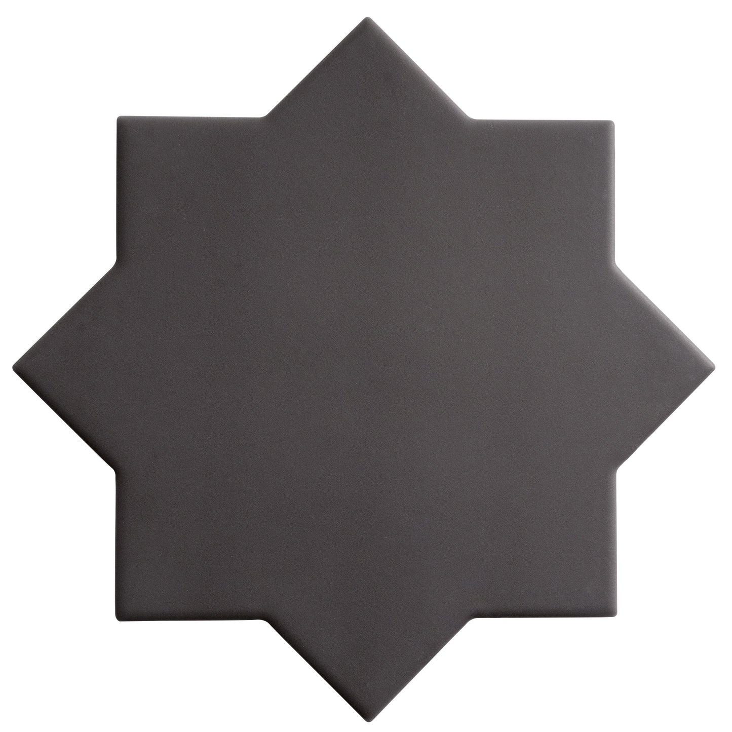 Graphite Black 7" and Pure White  5" Matte Porcelain Star and Cross Tile - Sample