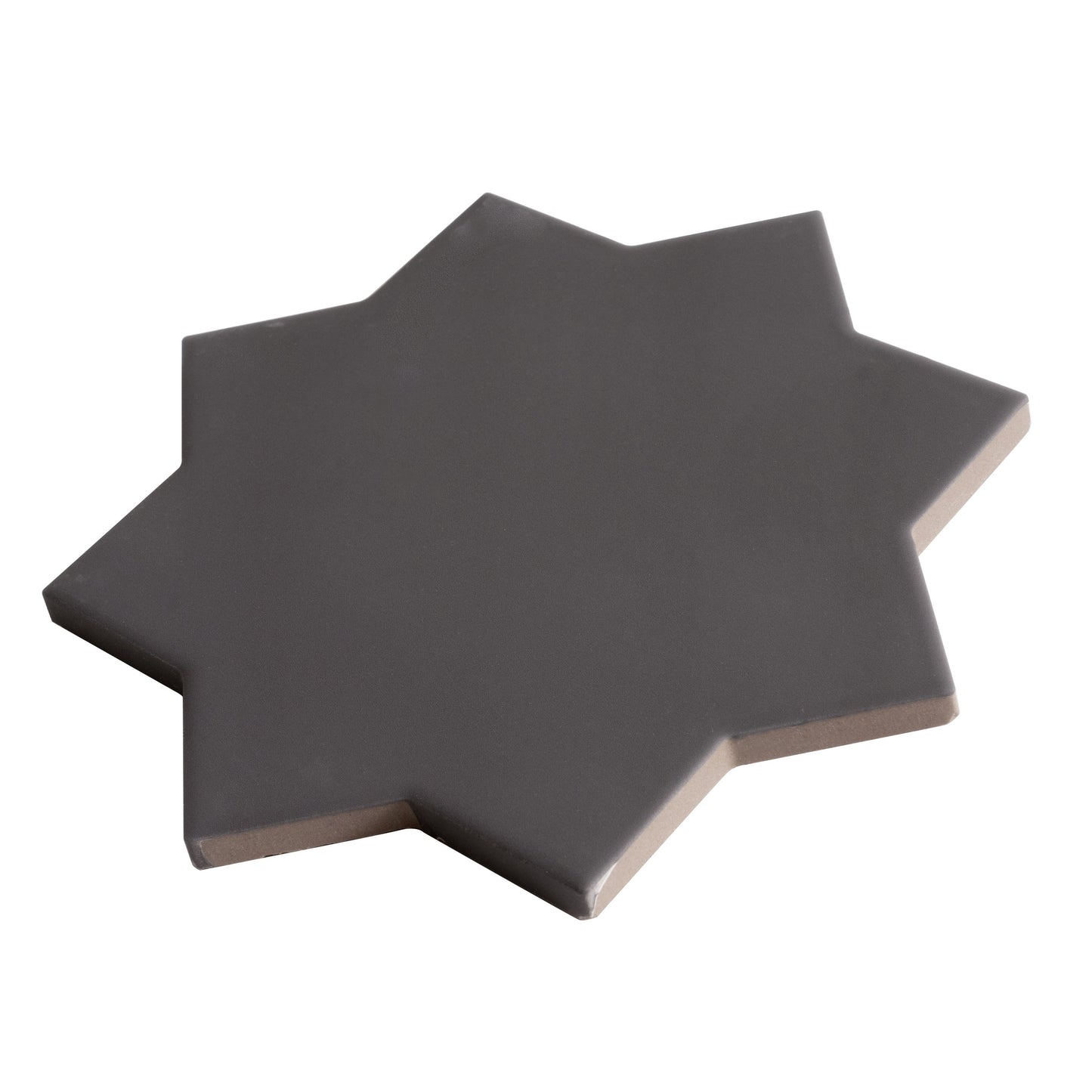 Graphite Black 7" and  Light Gray  5" Matte Porcelain Star and Cross Tile - Sample