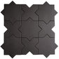 Graphite Black 7" and 5" Matte Porcelain Star and Cross Tile
