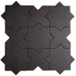 Graphite Black 7" and 5" Matte Porcelain Star and Cross Tile - Sample