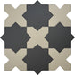 Graphite Black 7" and Ecru Taupe 5" Matte Porcelain Star and Cross Tile - Sample
