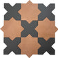 Terracota 7" and  Graphite Black 5" Matte Porcelain Star and Cross Tile - Sample