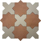 Terracotta 7" and Ecru Taupe 5" Matte Porcelain Star and Cross Tile - Sample