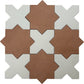 Terracota 7" and  Pure White 5" Matte Porcelain Star and Cross Tile - Sample