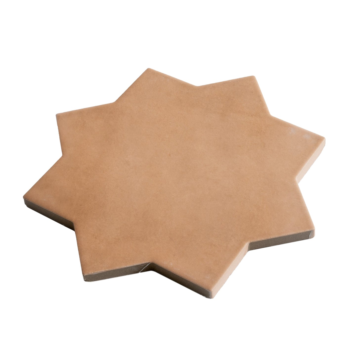 Terracotta 7" and Ecru Taupe 5" Matte Porcelain Star and Cross Tile - Sample