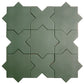 Sage Green 7" and 5" Matte Porcelain Star and Cross Tile
