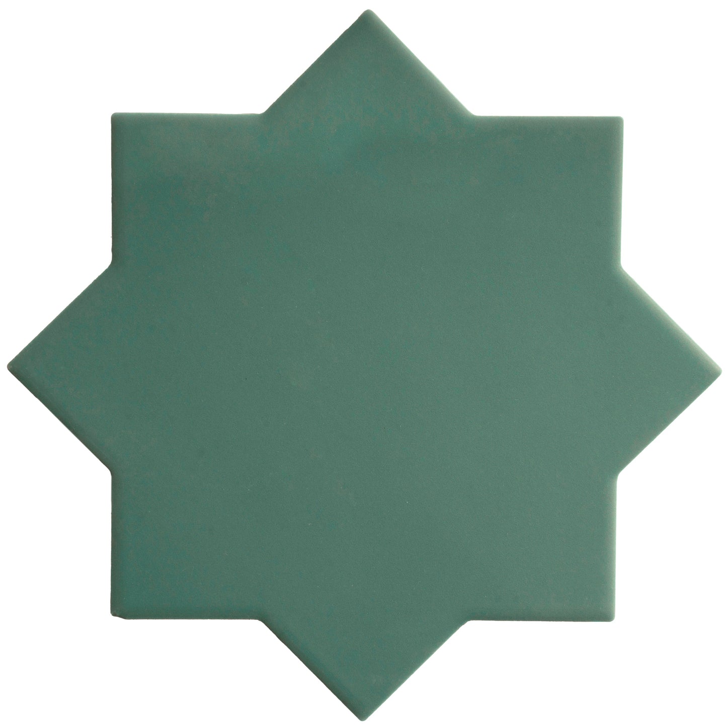 Sage Green 7" and  Pure White 5" Matte Porcelain Star and Cross Tile - Sample