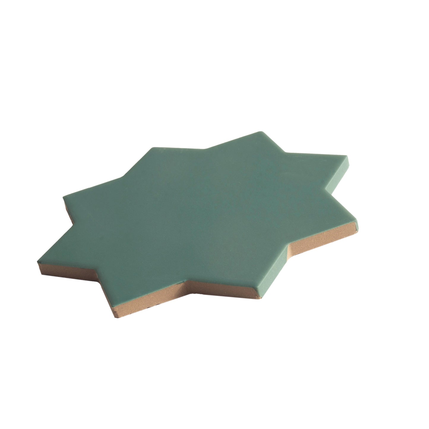 Sage Green 7" and Ecru Taupe 5" Matte Porcelain Star and Cross Tile - Sample