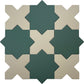 Sage Green 7" and Ecru Taupe 5" Matte Porcelain Star and Cross Tile - Sample