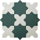 Sage Green 7" and  Pure White 5" Matte Porcelain Star and Cross Tile - Sample