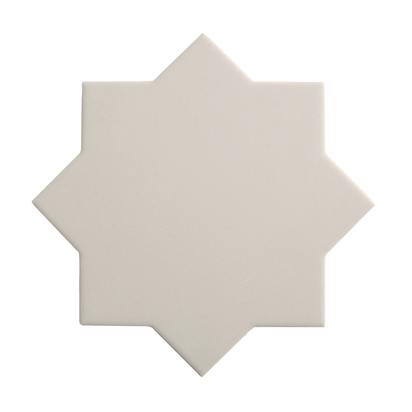 Light Gray 7" and  5" Matte Porcelain Star and Cross Tile - Sample