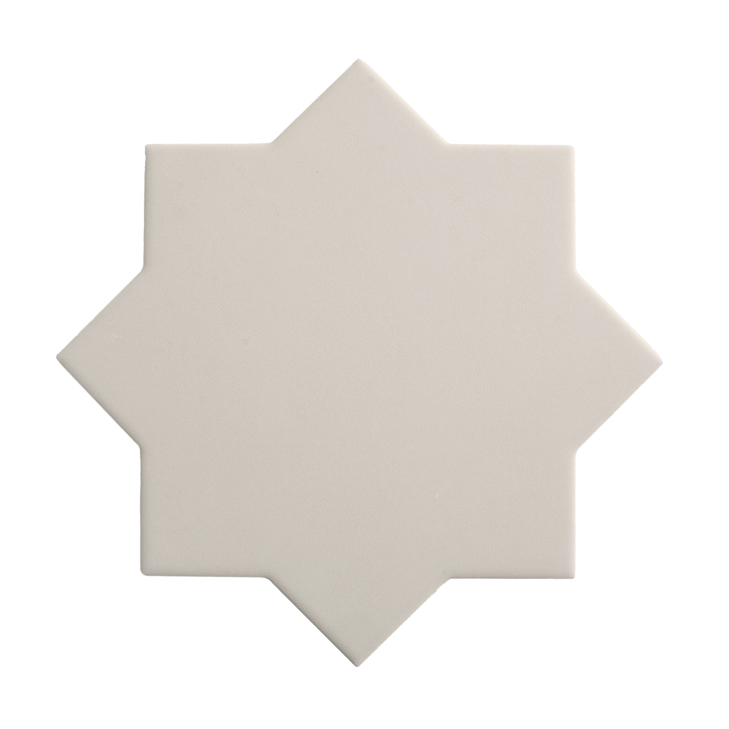 Light Gray 7" and  Pure White 5" Matte Porcelain Star and Cross Tile