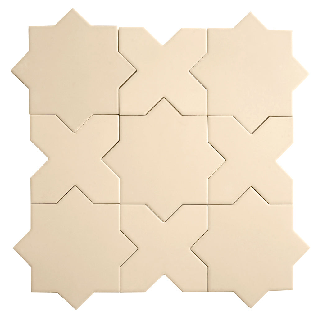 Ecru Taupe 7 x 7 Matte Porcelain Star Tile - Sample