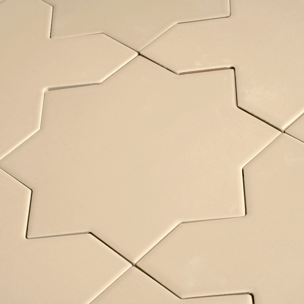 Ecru Taupe 7 x 7 Matte Porcelain Star Tile - Sample