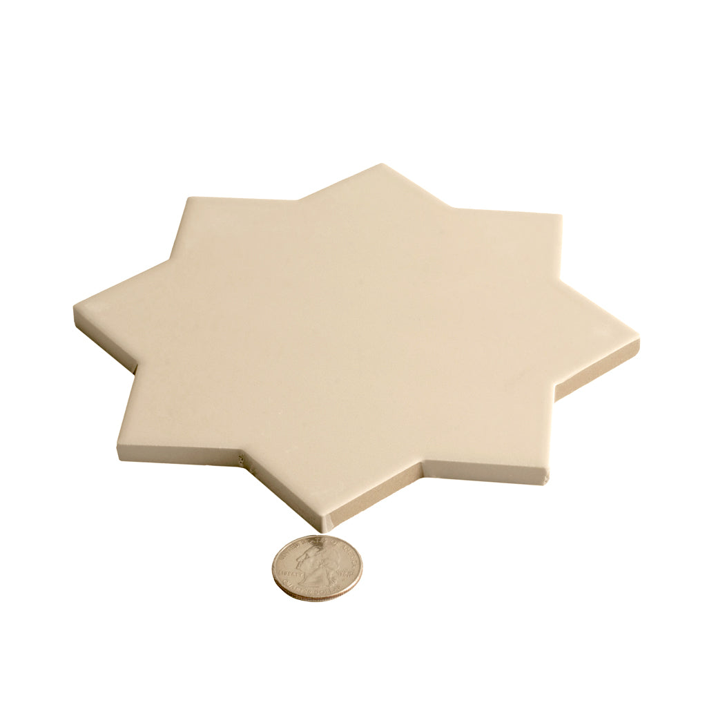 Ecru Taupe 7 x 7 Matte Porcelain Star Tile - Sample
