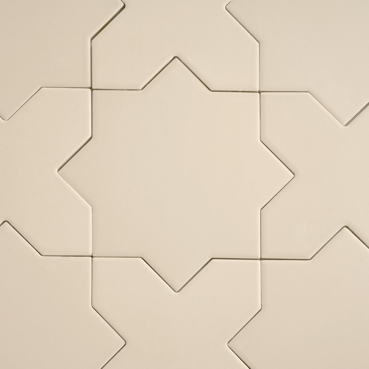 Ecru Taupe 7" and  5" Matte Porcelain Star and Cross Tile